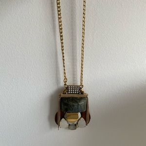 J Crew Stone and Wood Necklace
